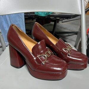 Nine West Red Platform Heels